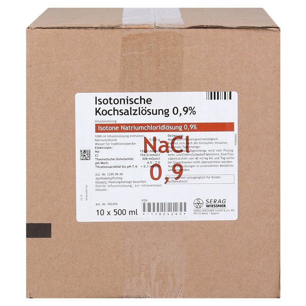 Isotonische Kochsalzlösung 0,9% Plastik 10X500 ml, 10X500 ml  