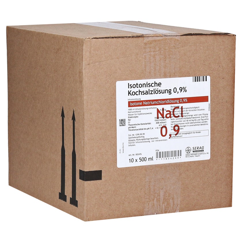Isotonische Kochsalzlösung 0,9% Plastik 10X500 ml, 10X500 ml  