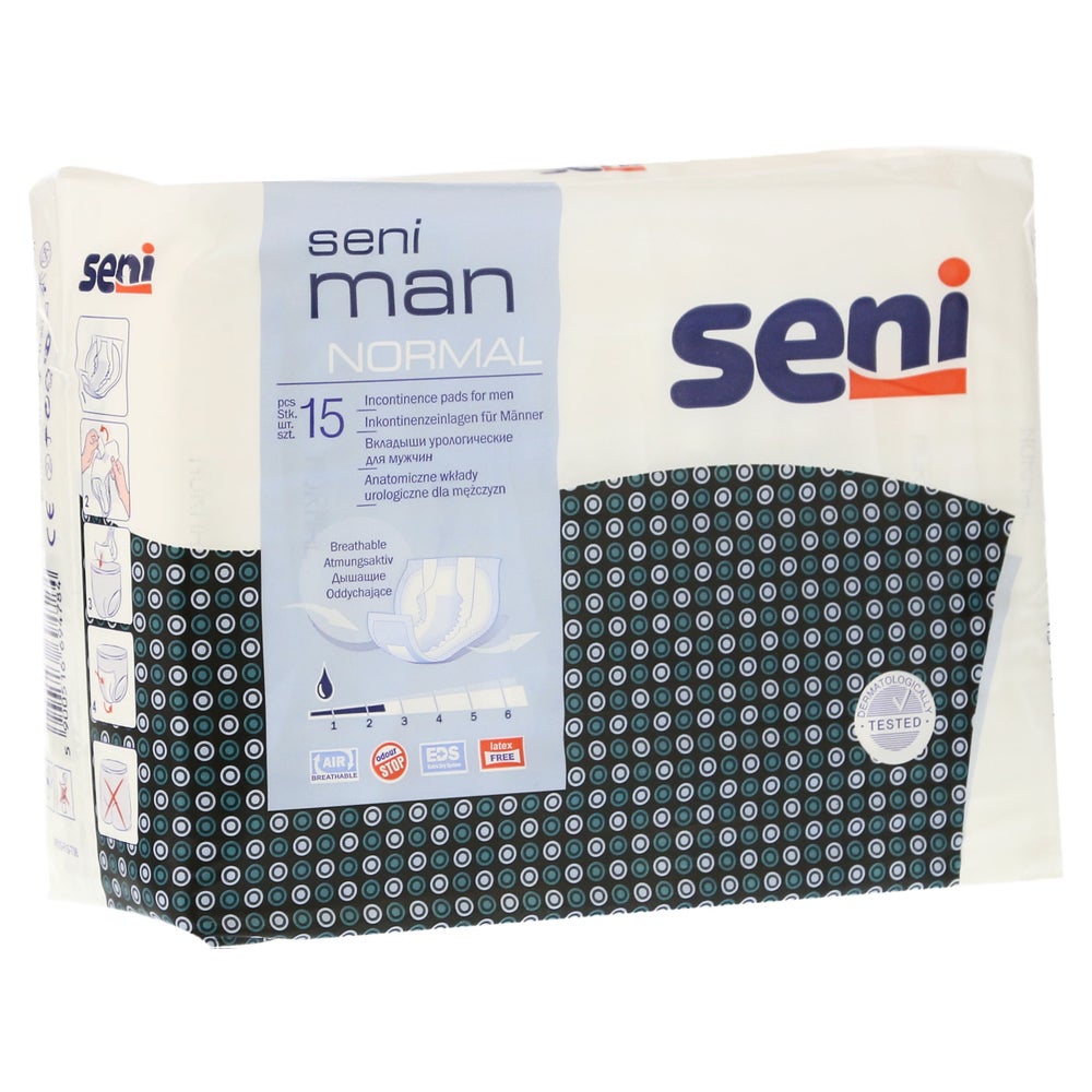 Seni Man Normal Inkontinenzeinlagen für Männer, 19 x 24 cm, 300 ml 15 St