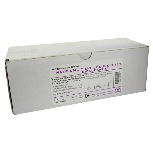 Natriumcitrat-lösung 3,13% Eifelfango 10X100 ml