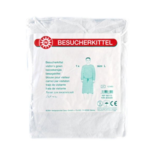 NOBA Besucherkittel weiß 10 Stück - M 10 St