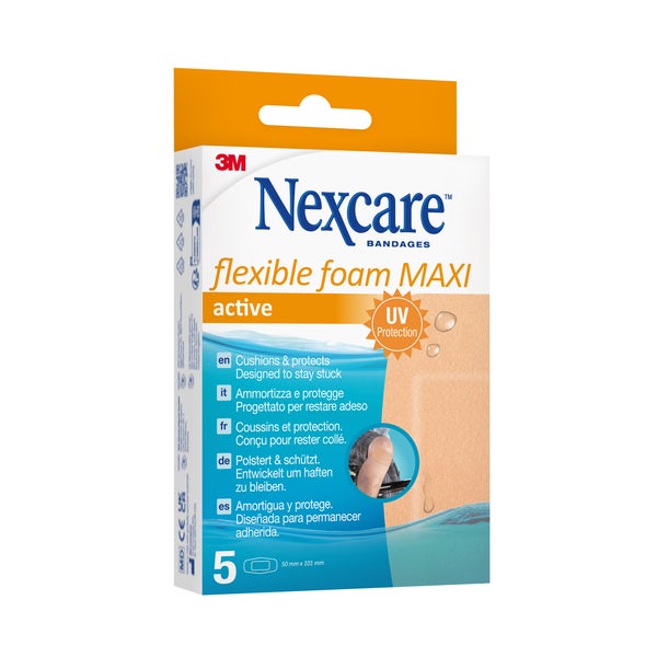 Nexcare Flexible Foam Maxi Active, 50mm x 101mm 5 St
