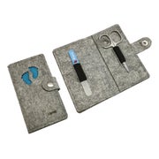 Maniküre-Etui aus Filz "Baby blau" grau, 2-teilig 1 St