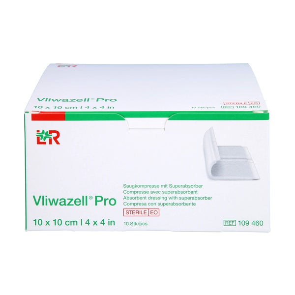 Lohmann & Rauscher Vliwazell Pro Saugkompressen, steril - 1 Packung = 10 Stück, Maße: 10 x 10 cm 10 St