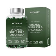 Produktabbildung: Aavalabs Bio Spirulina & Chlorella Algen, 200 Kapseln 200 St