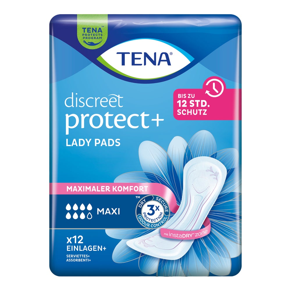 TENA Lady Discreet Maxi Inkontinenzeinlagen, 12 Stück 12X12 St