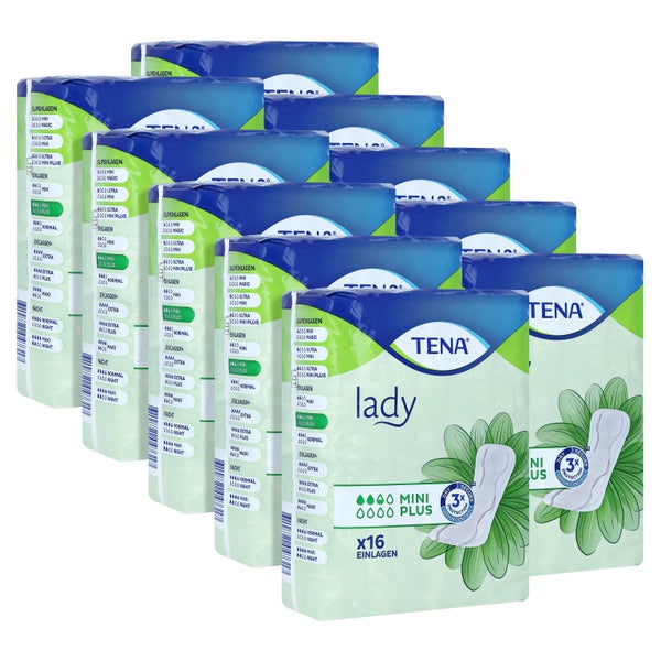 TENA Lady Mini Plus Inkontinenz Einlagen 10X16 St