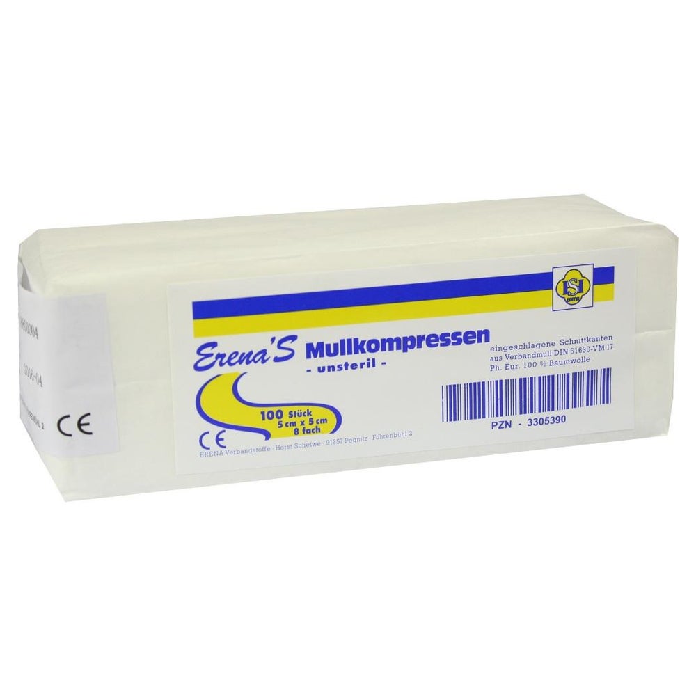 Erena Unsteril Mullkompressen 5x5 cm 8fach 100 St
