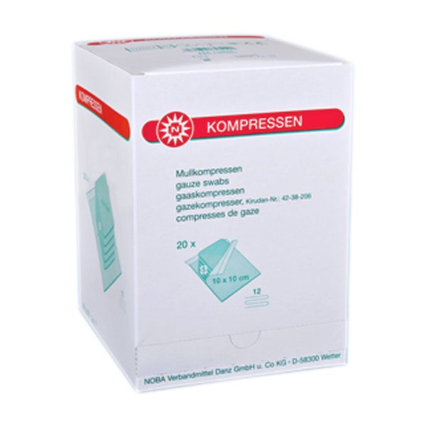 NOBA sterile Mullkompressen 12- lagig 20 x 5 Stück - 7,5 x 7,5 cm 20X5 St