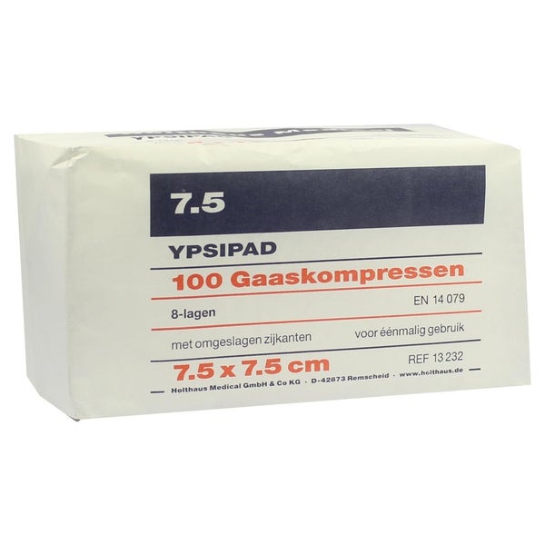 Holthaus Medical YPSIPAD Mullkompressen 8-fach unsteril (100 Stck.) - 7,5 x 7,5 cm 100 St