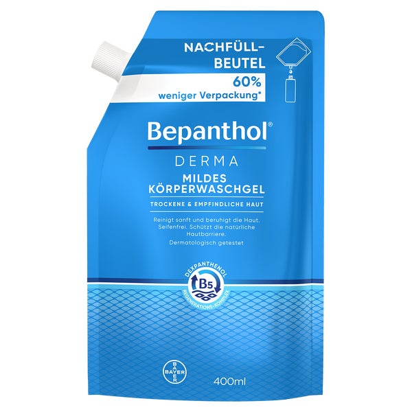 Bepanthol® DERMA Mildes Körperwaschgel, 400ml Nachfüllbeutel 1X400 ml