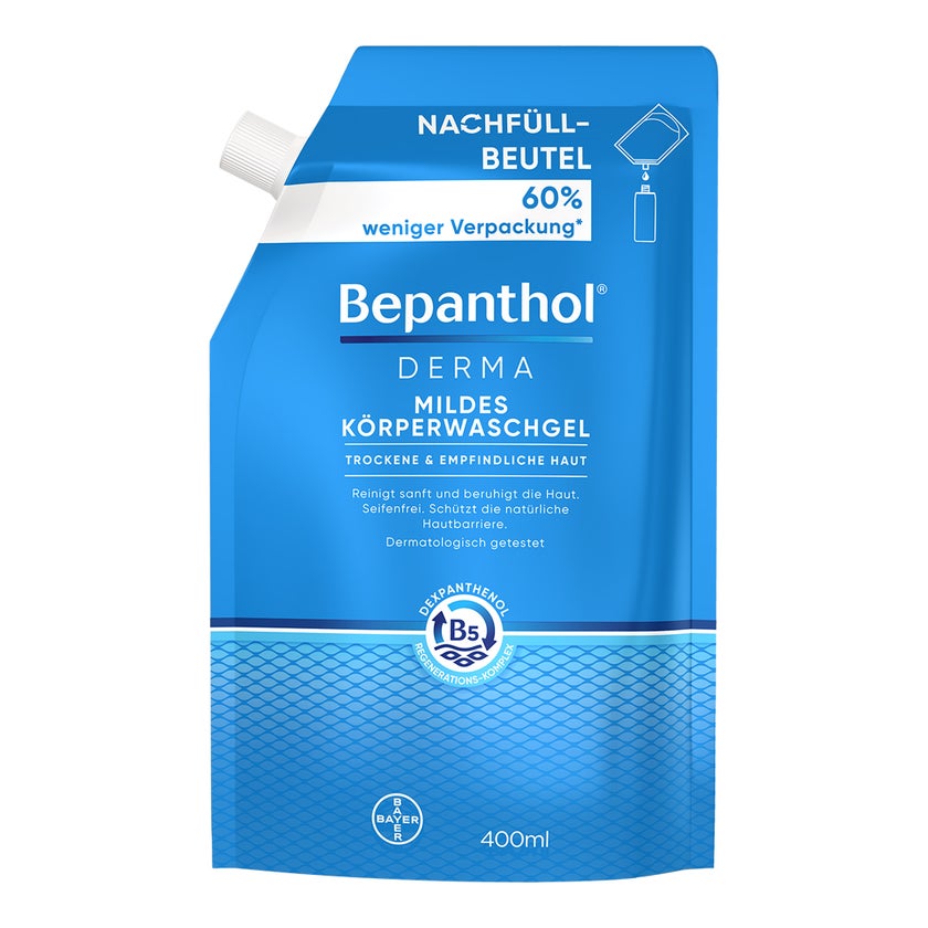 Bepanthol® DERMA Mildes Körperwaschgel, 400ml Nachfüllbeutel 1X400  