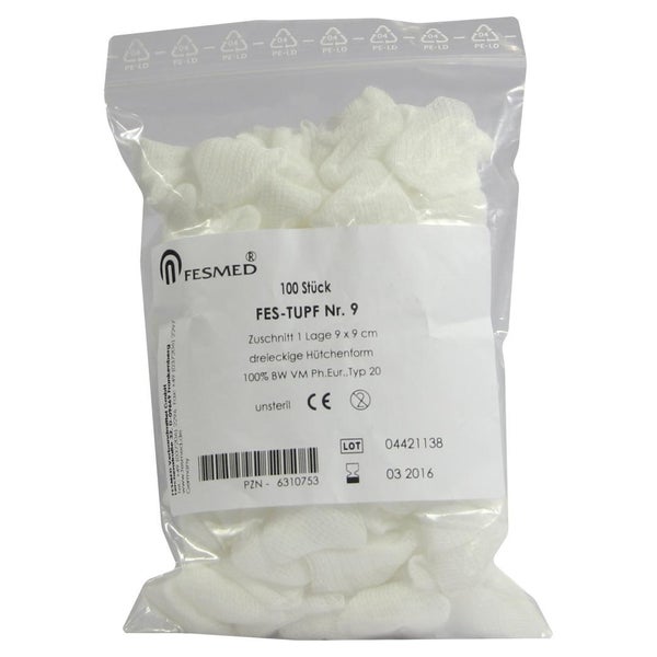 Mulltupfer Fes-tupf Nr.9 9x9 cm unsteril 100 St