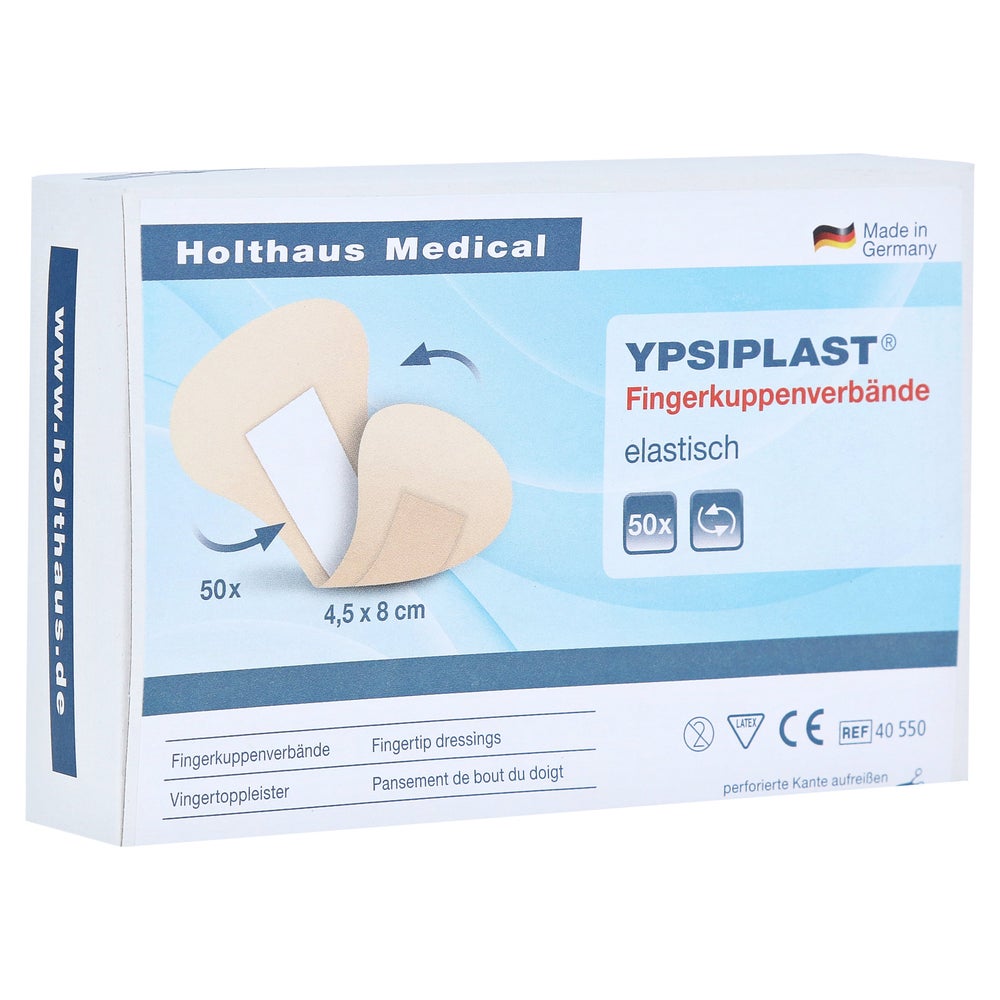 Holthaus YPSIPLAST Fingerkuppenverbände elastisch 50 Stück 4,5 x 8 cm 50 St