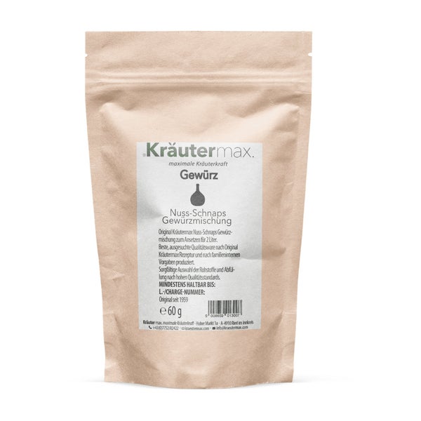 Kräutermax Nussschnaps Gewürz Ansatz Mischung für 2 Liter 60 g