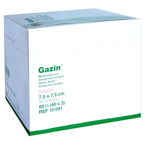 Gazin Mullkompresse 7,5 x 7,5 cm steril 40X2 St