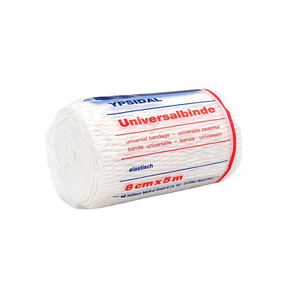 Holthaus Medical YPSIDAL Universalbinde 5 m, elastisch - 1 Packung = 1 Stück in Folie und Schachtel, Maße: 8 cm x 5 m 1 St
