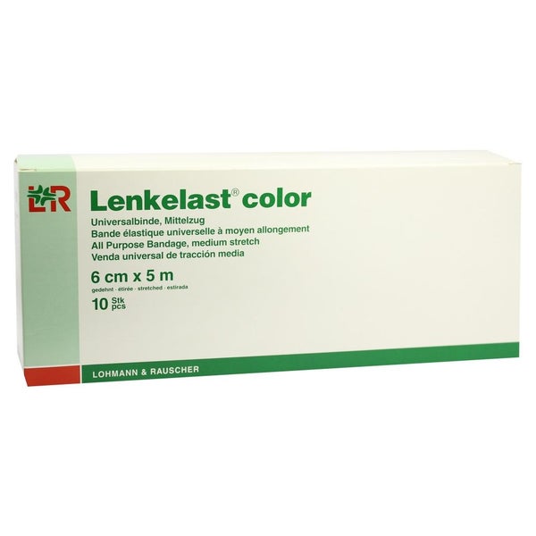 Lohmann Rauscher Lenkelast color Universalbinde - grün / 6 cm x 5 m 10 St