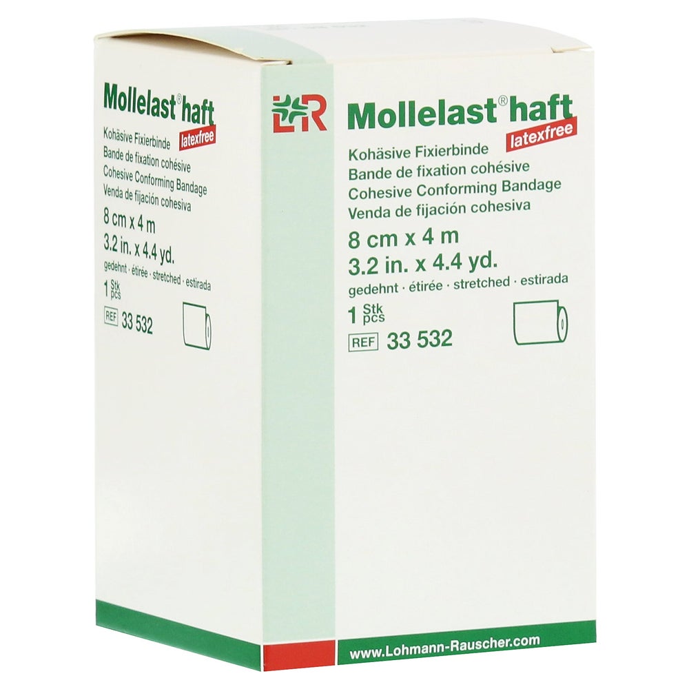 Lohmann & Rauscher Mollelast haft kohäsive Fixierbinde weiß - 4 m x 8 cm 1 St