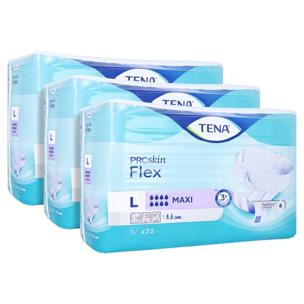 TENA ProSkin Flex Maxi Inkontinenzvorlage mit Hüftbund L, 22 Stück 3X22 St