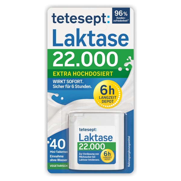 tetesept Laktase 22.000 Langzeit-Depot | 40 Tabletten 40 St