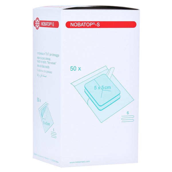NOBA Nobatop® Vliesstoffkompresse steril P2 50 Stück - 5 cm x 5 cm 50X2 St