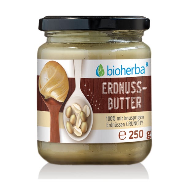 Bioherba Erdnussbutter Crunchy mit knusprigen Stückchen 250 g