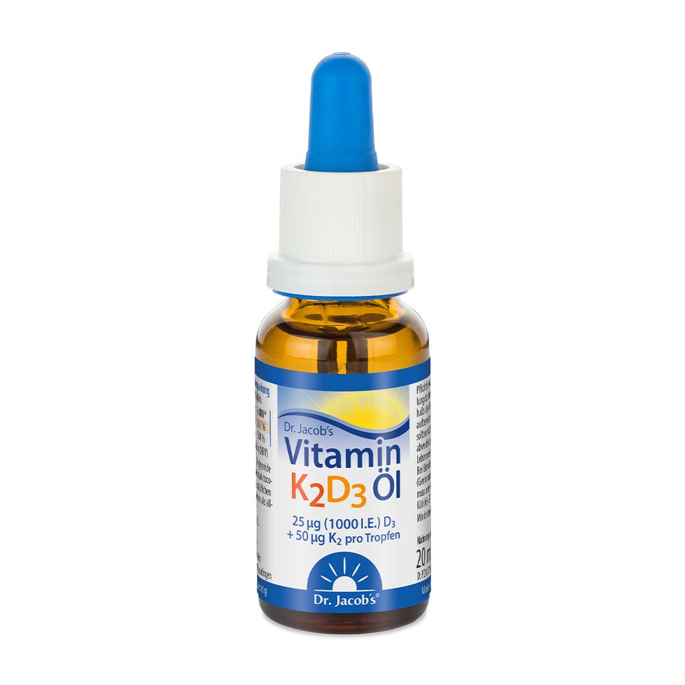 Dr. Jacob's Vitamin K2D3 Öl 1000 IE/50 mcg D3+K2 640 Tropfen 20 ml