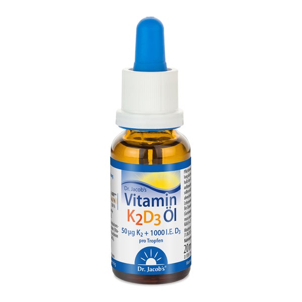 Dr. Jacob's Vitamin K2D3 Öl 1000 IE/50 mcg D3+K2 640 Tropfen 20 ml