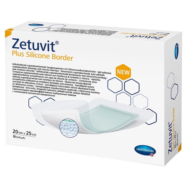 Zetuvit Plus Silicone Border 20 cm x 25 cm 10 St