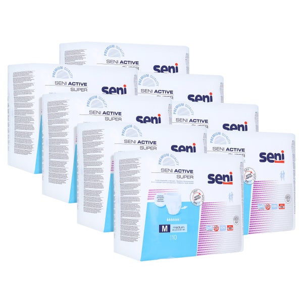 Seni Active Super Medium Inkontinenzpants, 80 - 110 cm, 1400 ml 8X10 St
