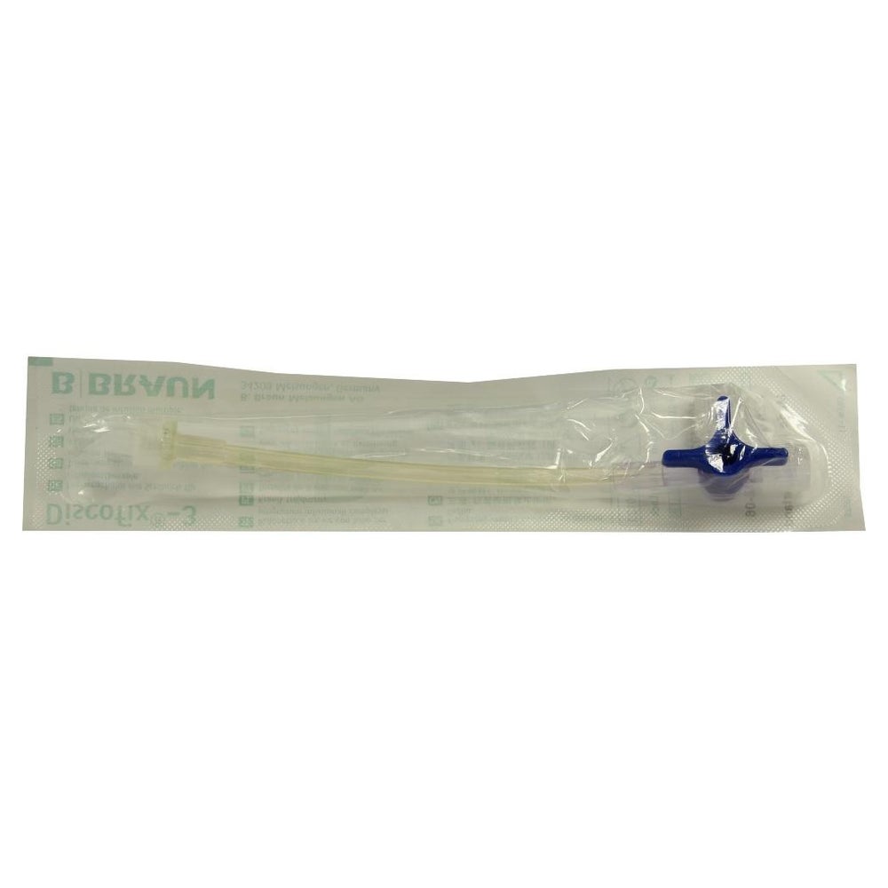 B.Braun Discofix Dreiwegehahn blau 50 Stück - 10 cm Schlauch 1 St