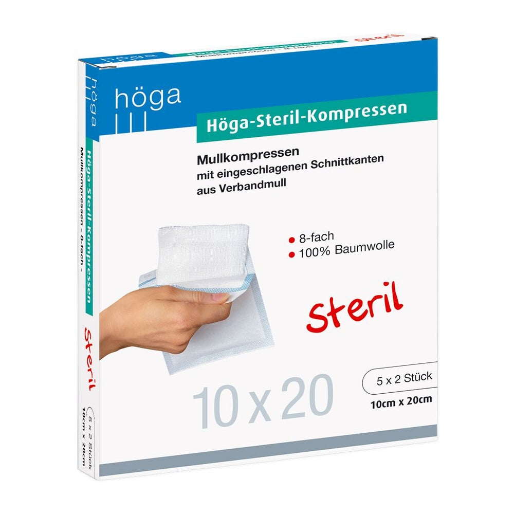 Höga-kompressen 10x20 cm steril 8fach 5X2 St