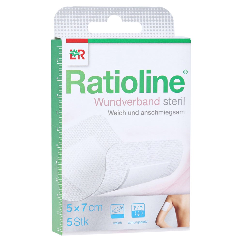 Ratioline Wundverband 7x5 cm steril 5 St