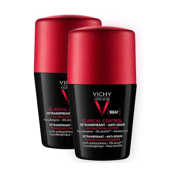 Vichy Homme Deo Roll-on Antitranspirant 96h Dp 2X50 ml