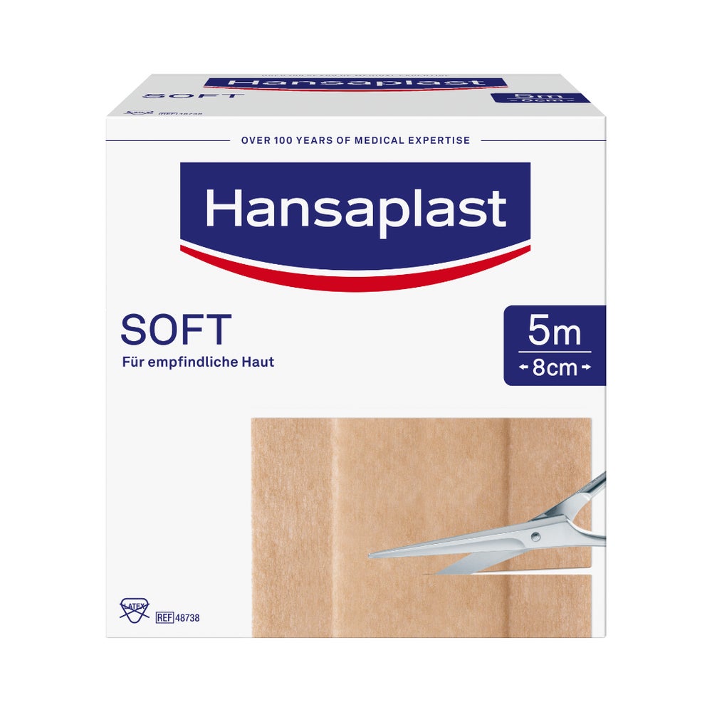Hansaplast Soft Pflasterrolle, 5m x 8cm 1 St