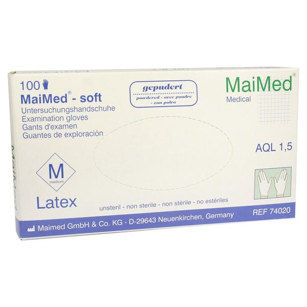MaiMed® soft Einmalhandschuhe, Latex, gepudert 100 Stck. - M 100 St