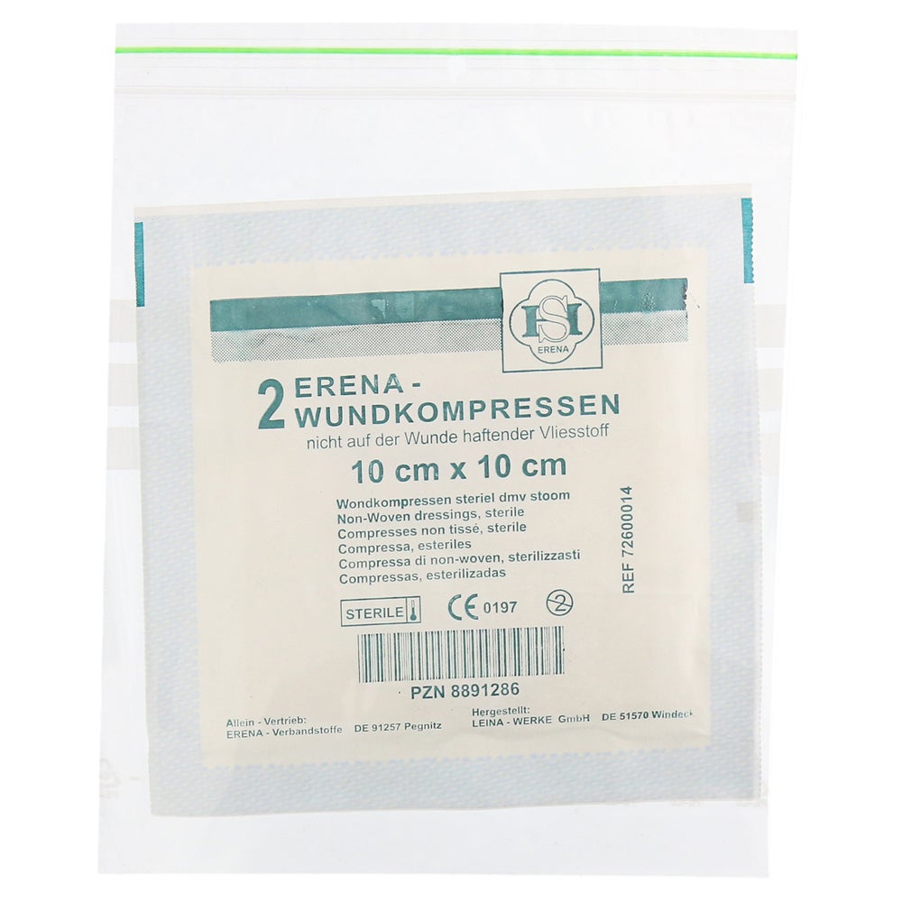Erena Vlies-kompressen Steril 10x10 cm 2 St