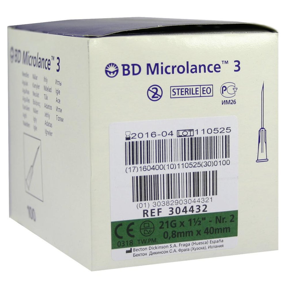 BD Microlance Kanüle 21 G 1 1/2 0,8x40 m 100 St