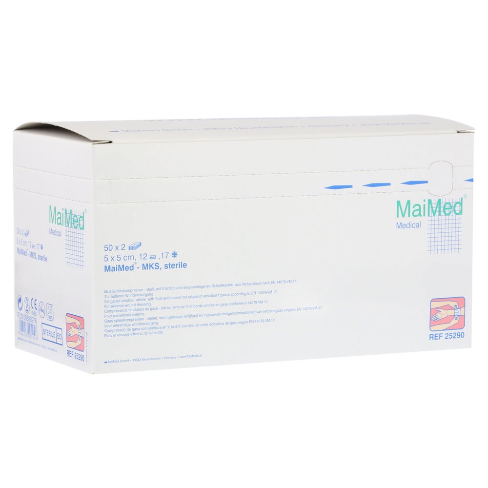 MaiMed® Mullkompressen steril 12-fach 50 x 2 Stück - 5 x 5 cm 50X2 St