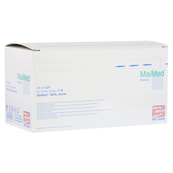 MaiMed® Mullkompressen steril 12-fach 50 x 2 Stück - 5 x 5 cm 50X2 St