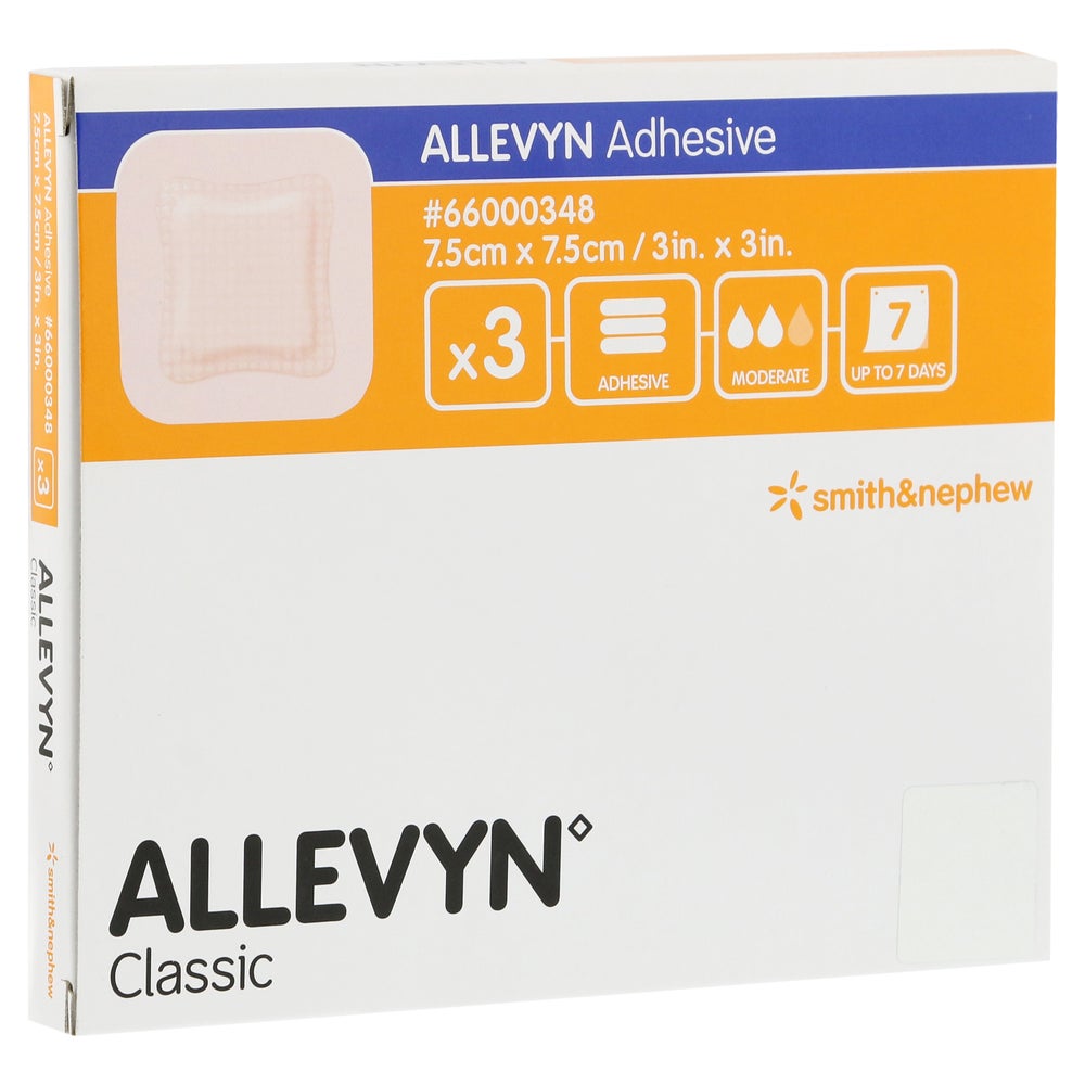 Allevyn Adhesive 7,5x7,5 cm haftende Wun 3 St