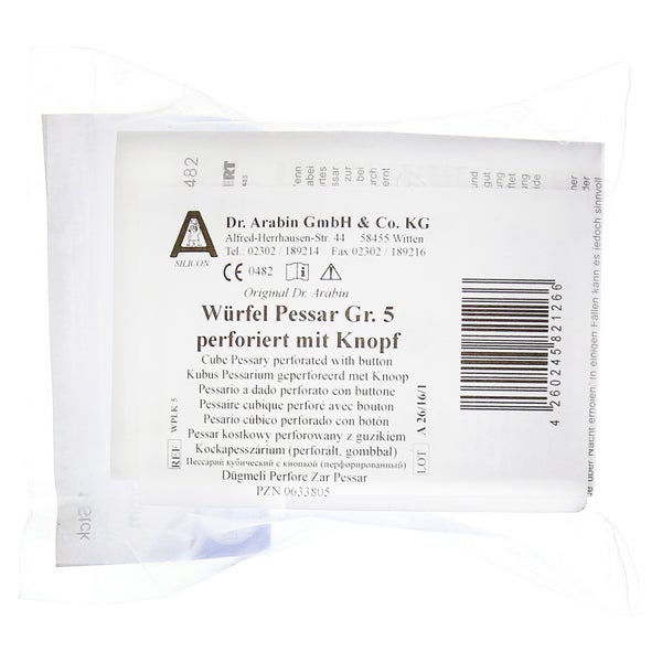Arabin Würfel Pessar perforiert 45 mm Gr 1 St