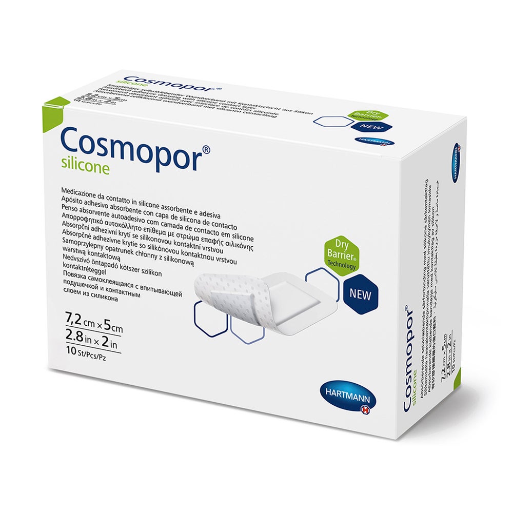 Cosmopor silicone Wundschnellverband 7,2 x 5 cm 10 St