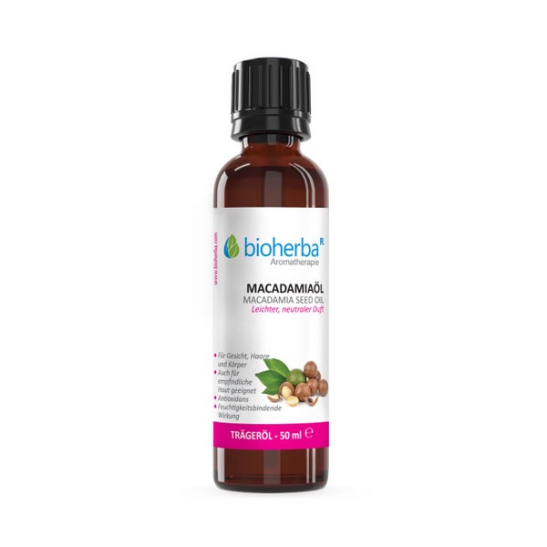 Bioherba Macadamiaöl Macadamia Seed Oil Leichter  Neutraler Duft 50 ml