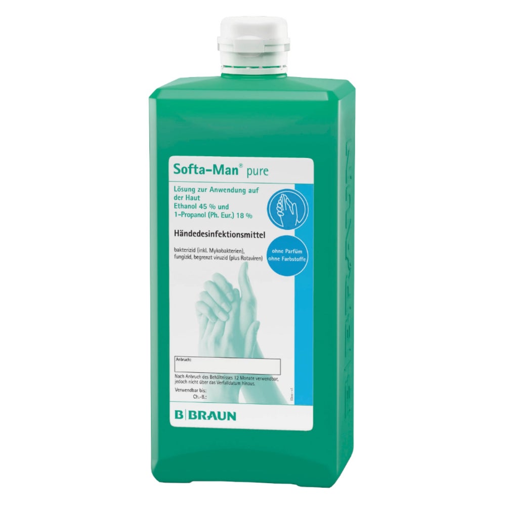 B. Braun Softa Man pure Händedesinfektion, hygienisch und chirurgisch - 1000 ml – Flasche 1000 ml