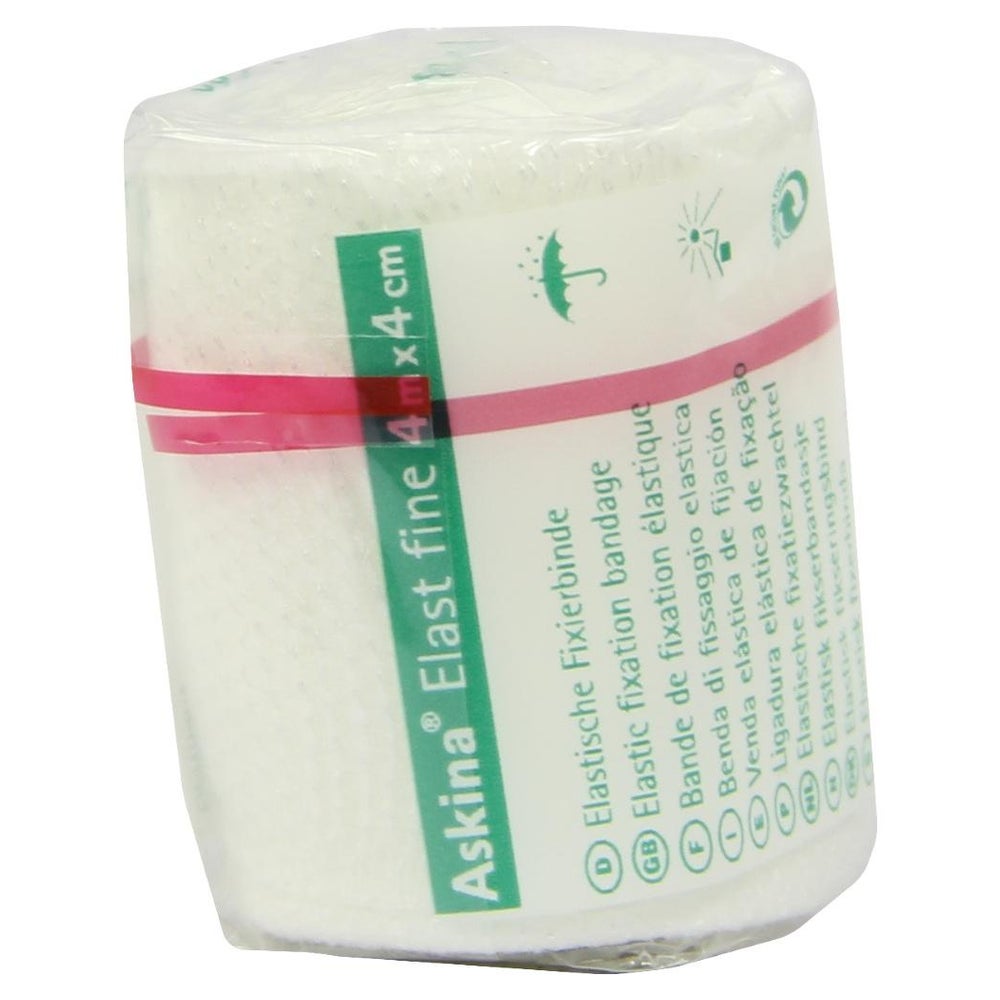 B. Braun Askina Elast fine elastische Fixierbinde weiß feinmaschig - 4 cm x 4 m / Einzeln 1 St