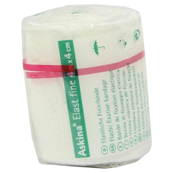 B. Braun Askina Elast fine elastische Fixierbinde weiß feinmaschig - 4 cm x 4 m / Einzeln 1 St