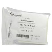Mullkompressen ES 7,5x7,5 cm unsteril 8f 10 St