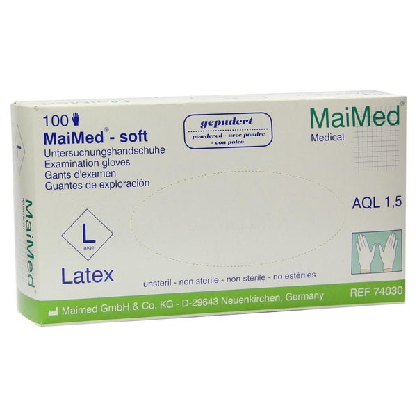 MaiMed® soft Einmalhandschuhe, Latex, gepudert 100 Stck. - L 100 St